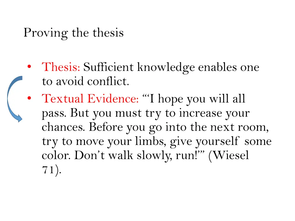 proving the thesis 1