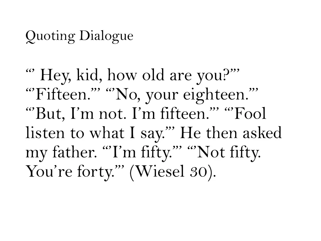 quoting dialogue