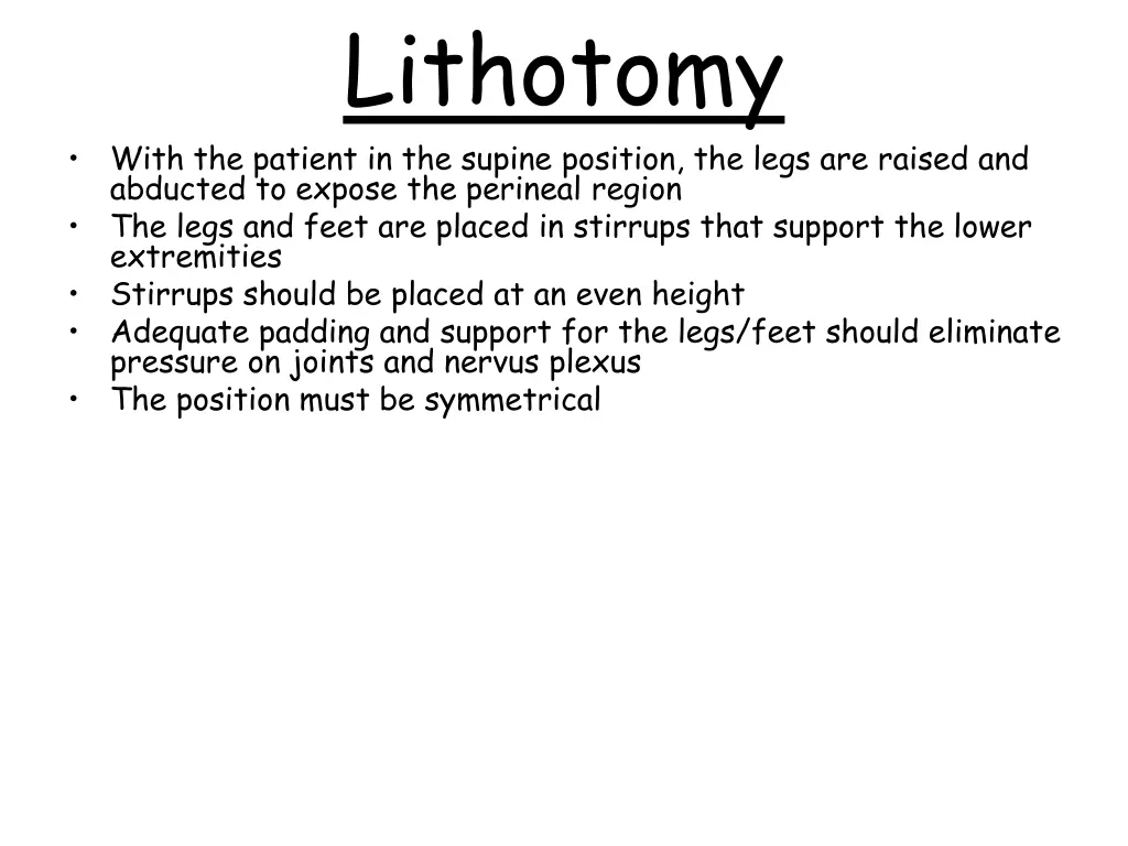 lithotomy