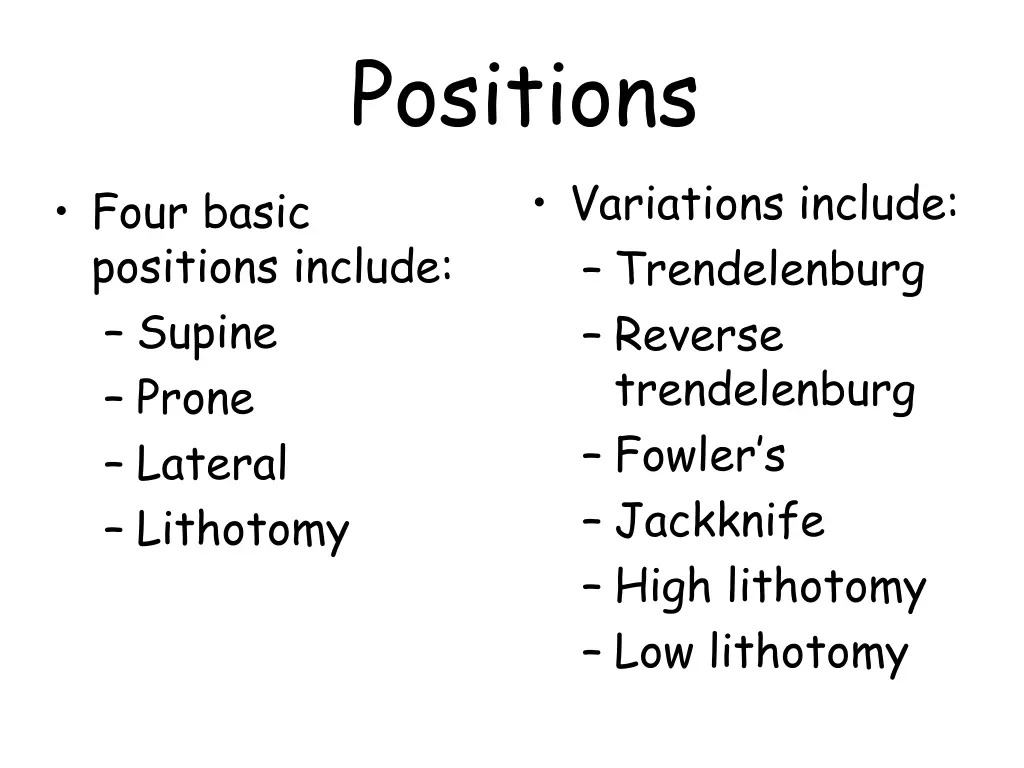 positions