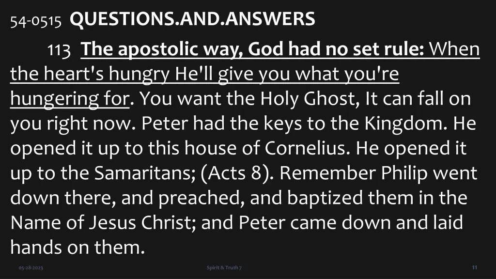 54 0515 questions and answers 113 the apostolic