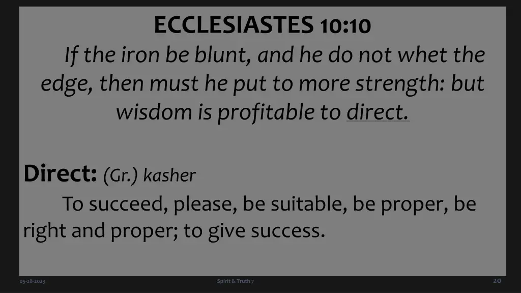 ecclesiastes 10 10