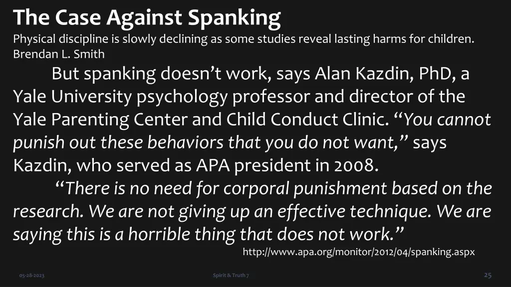 the case against spanking physical discipline