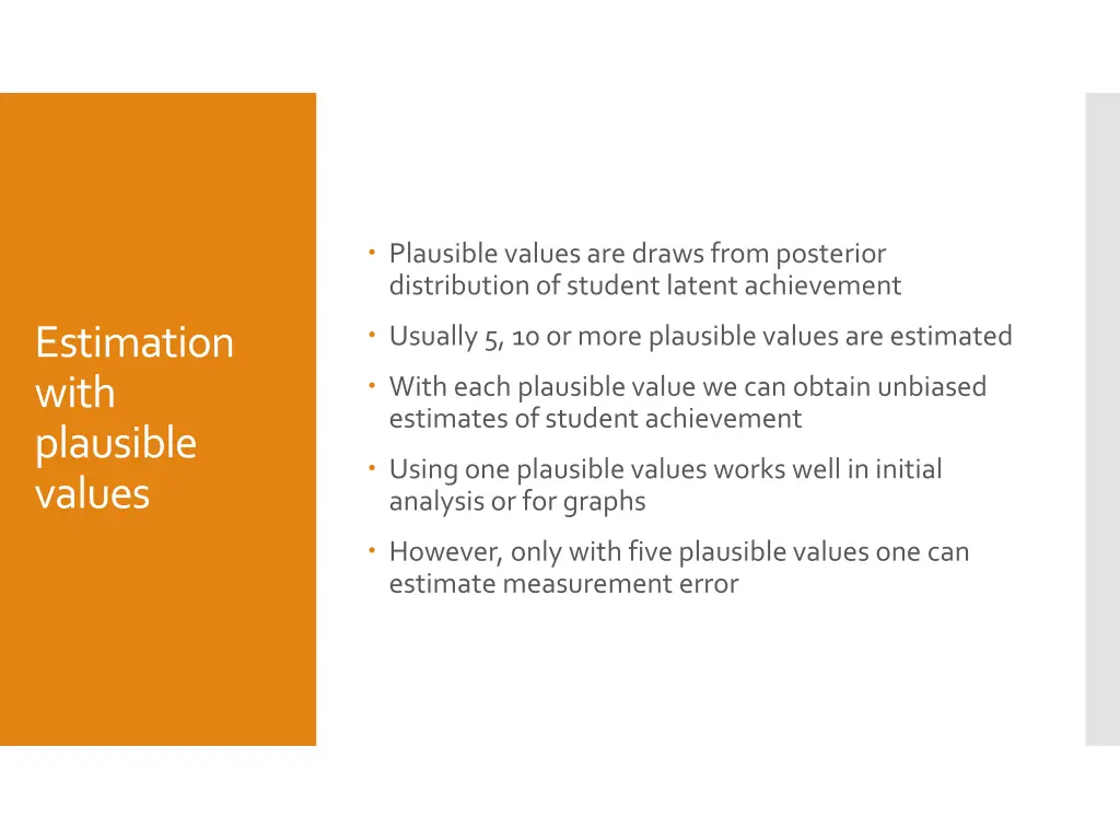 plausible values are draws from posterior