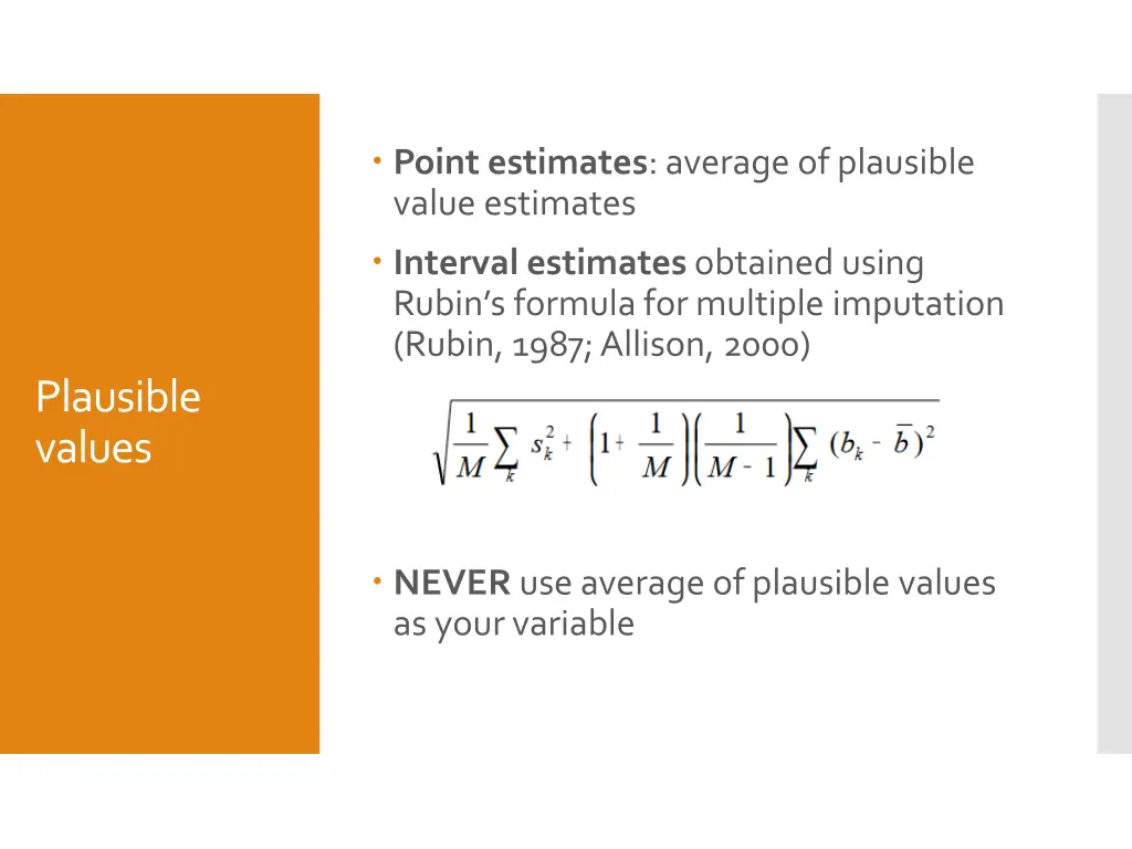 point estimates average of plausible value