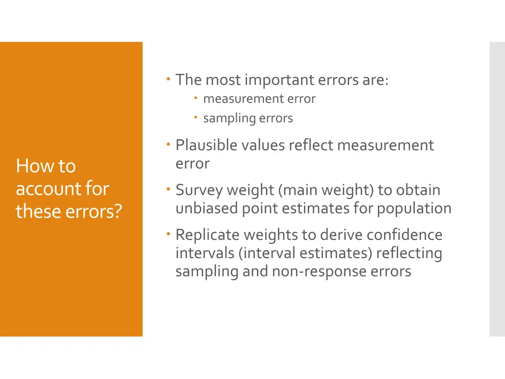 the most important errors are measurement error