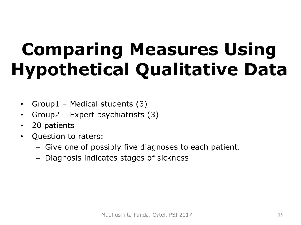 comparing measures using hypothetical qualitative