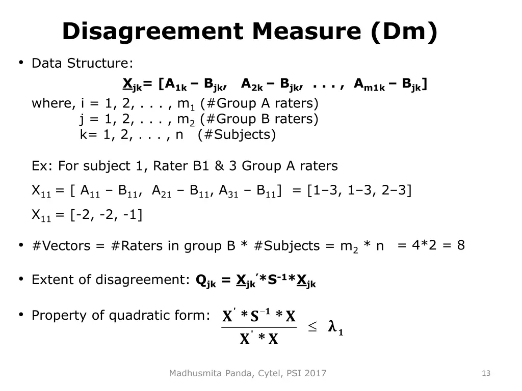 disagreement measure dm