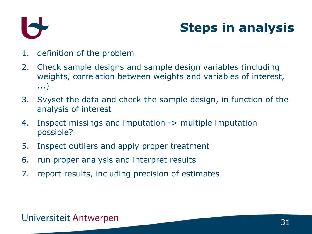 steps in analysis