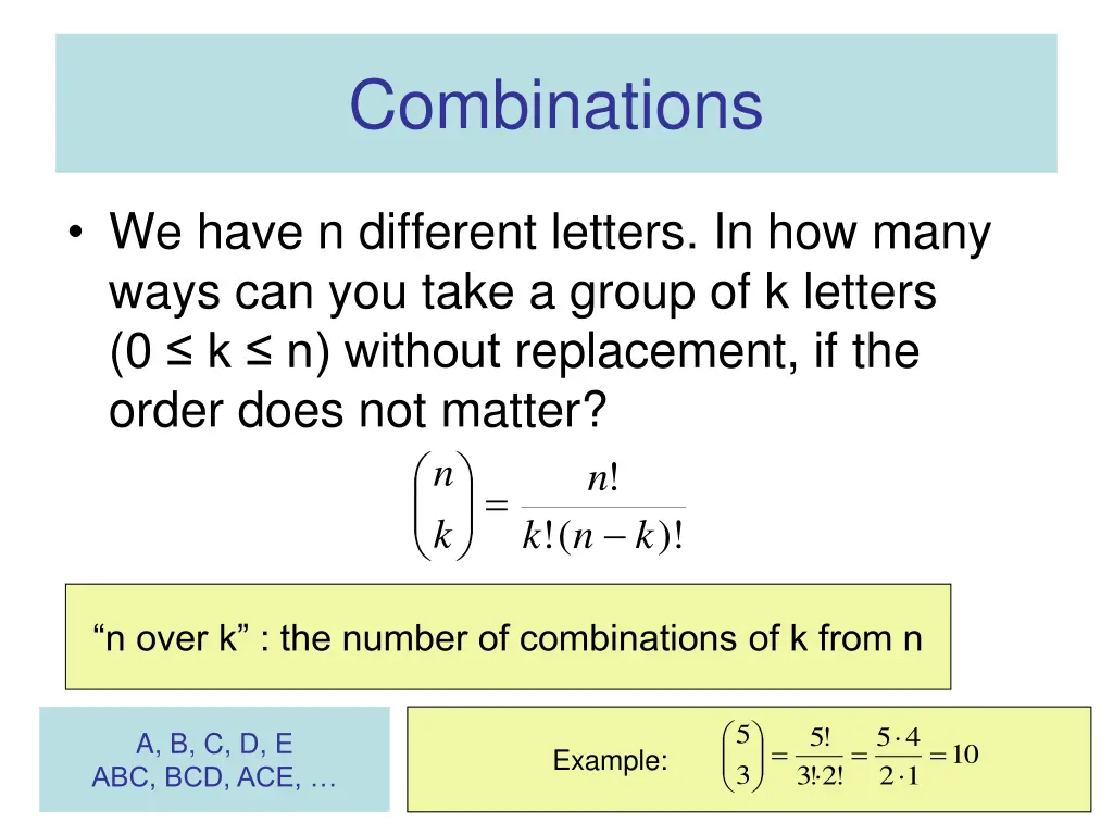 combinations