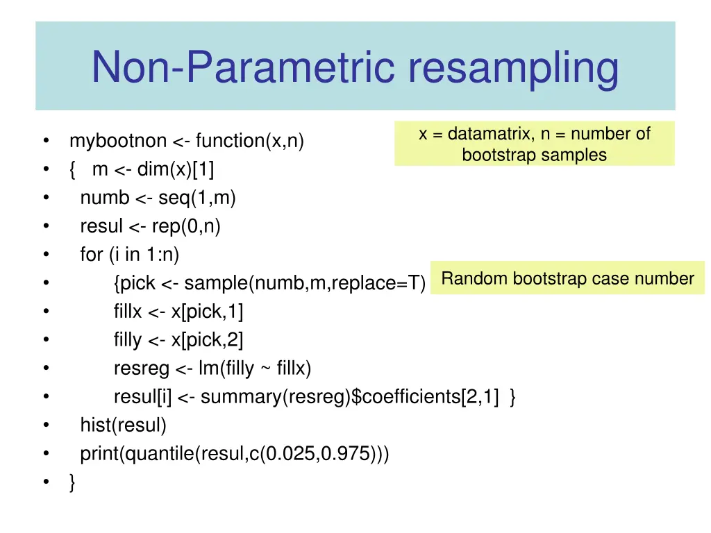 non parametric resampling 1