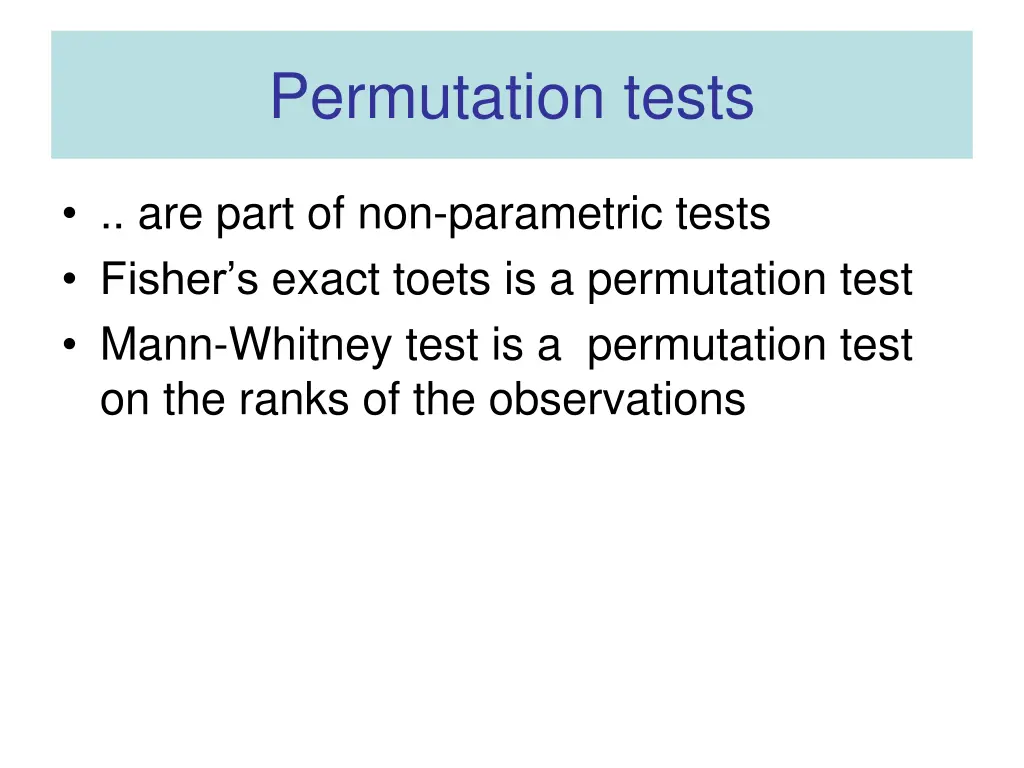 permutation tests