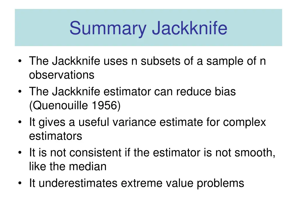 summary jackknife