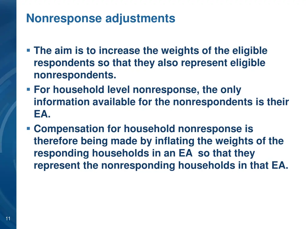 nonresponse adjustments