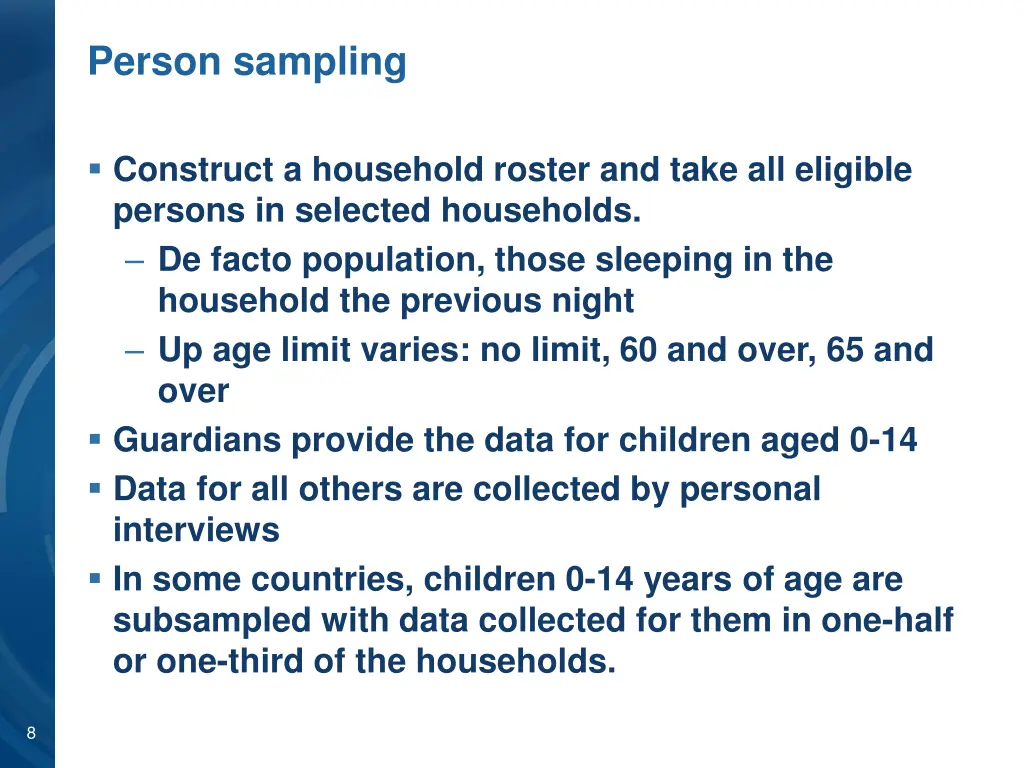 person sampling