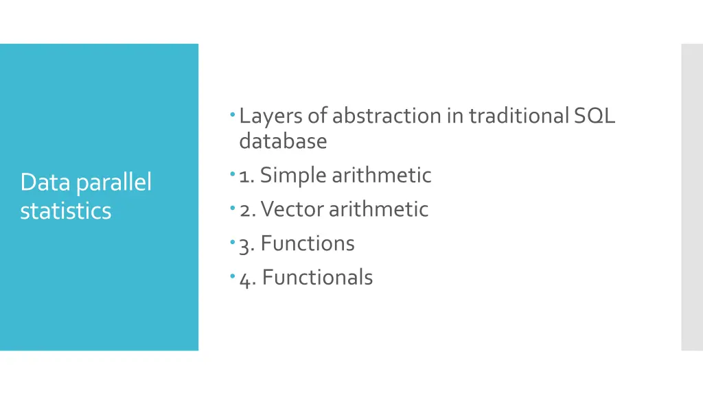 layers of abstraction in traditional sql database