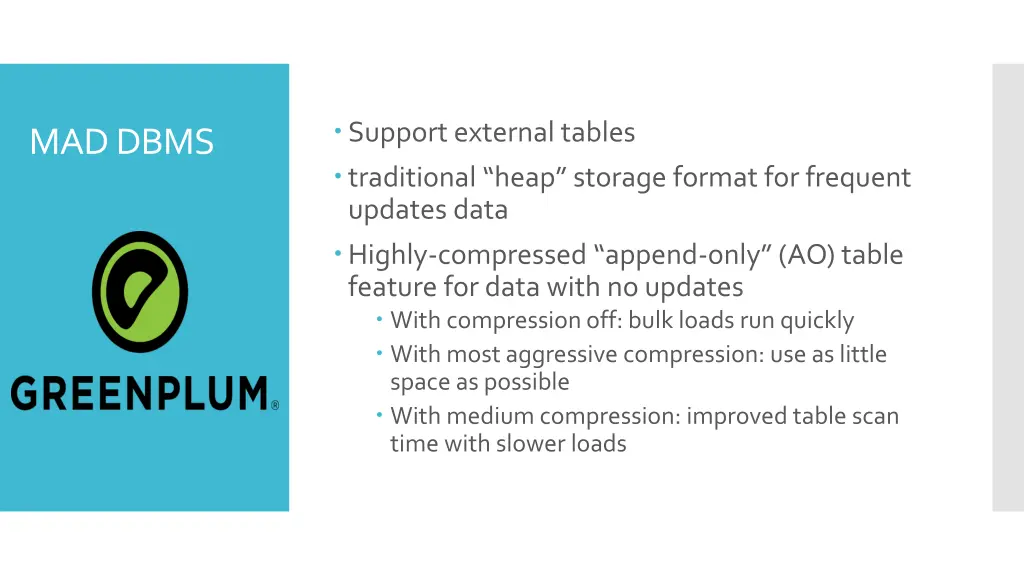 support external tables traditional heap storage