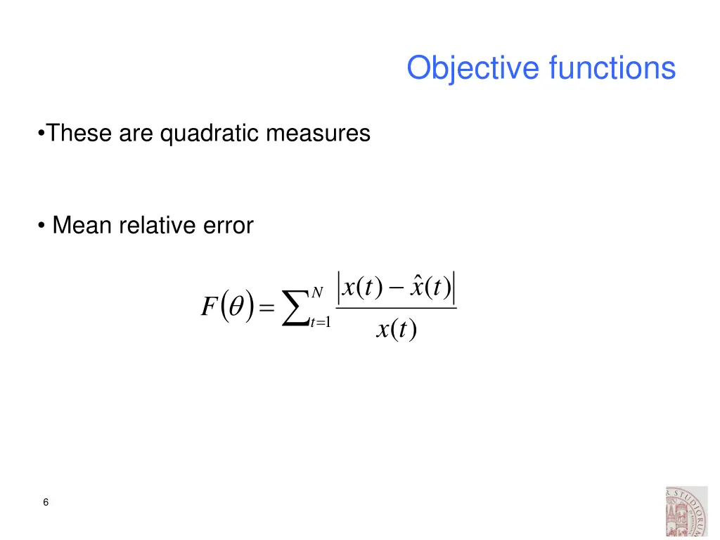 objective functions 1