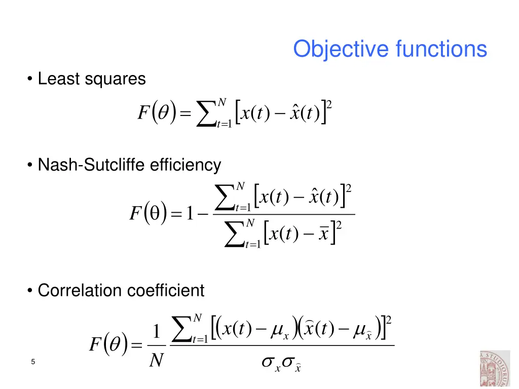 objective functions