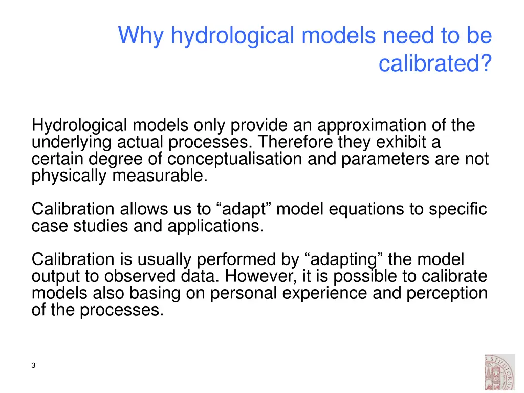 why hydrological models need to be 1