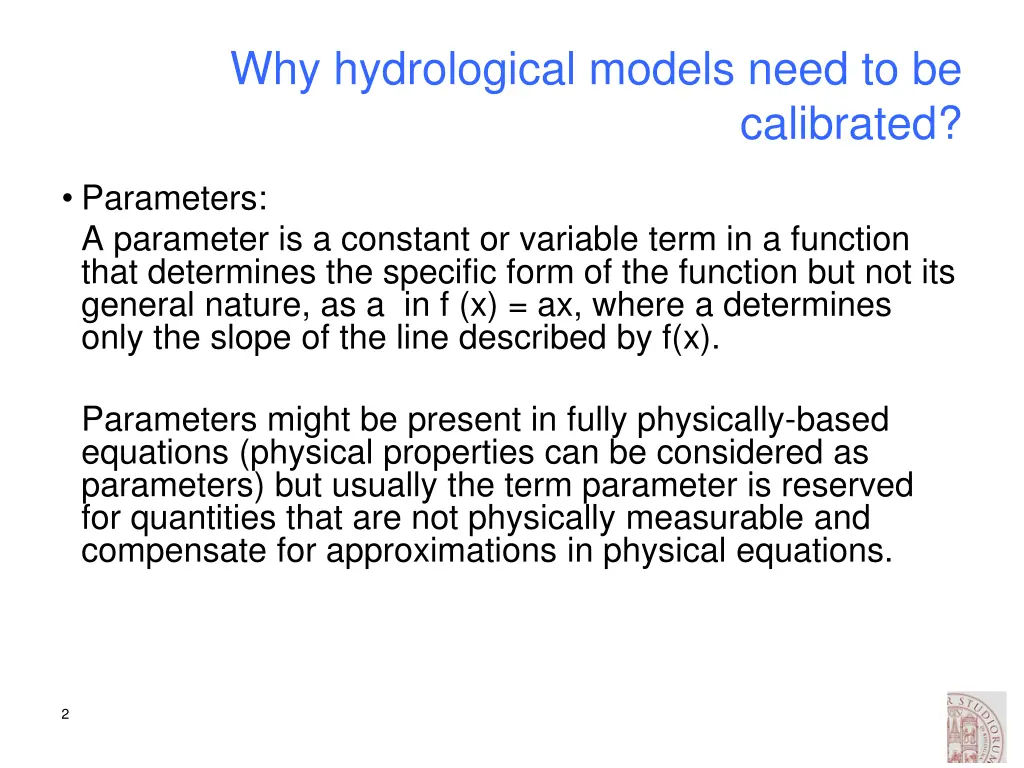 why hydrological models need to be