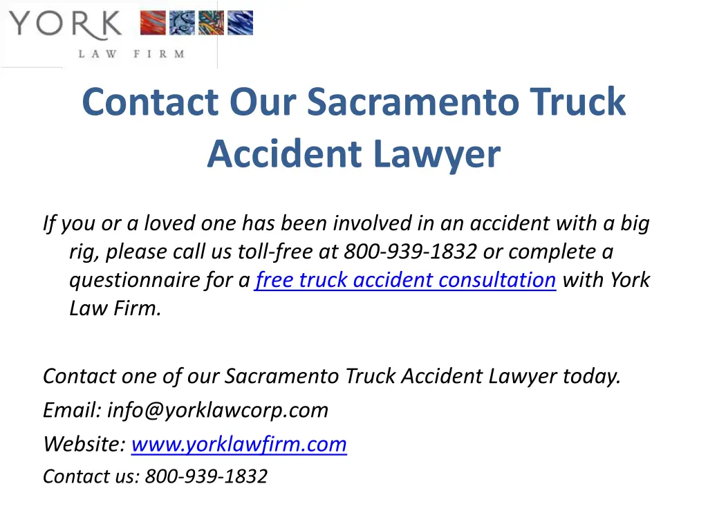 contact our sacramento truck accident lawyer