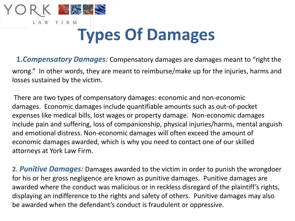 types of damages