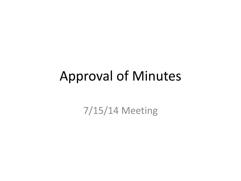 approval of minutes