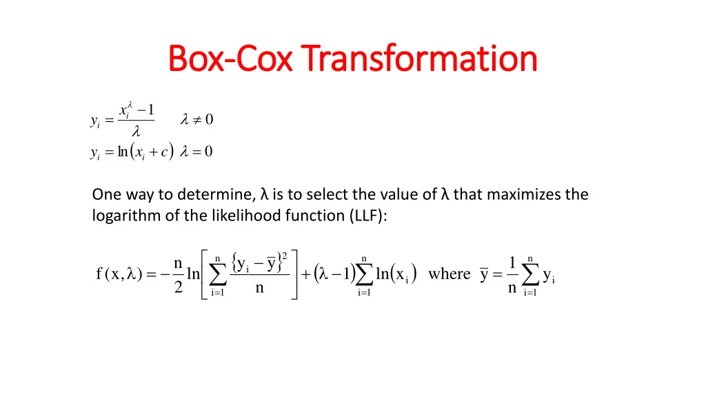 box box cox transformation cox transformation