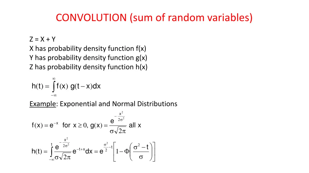 convolution sum of random variables