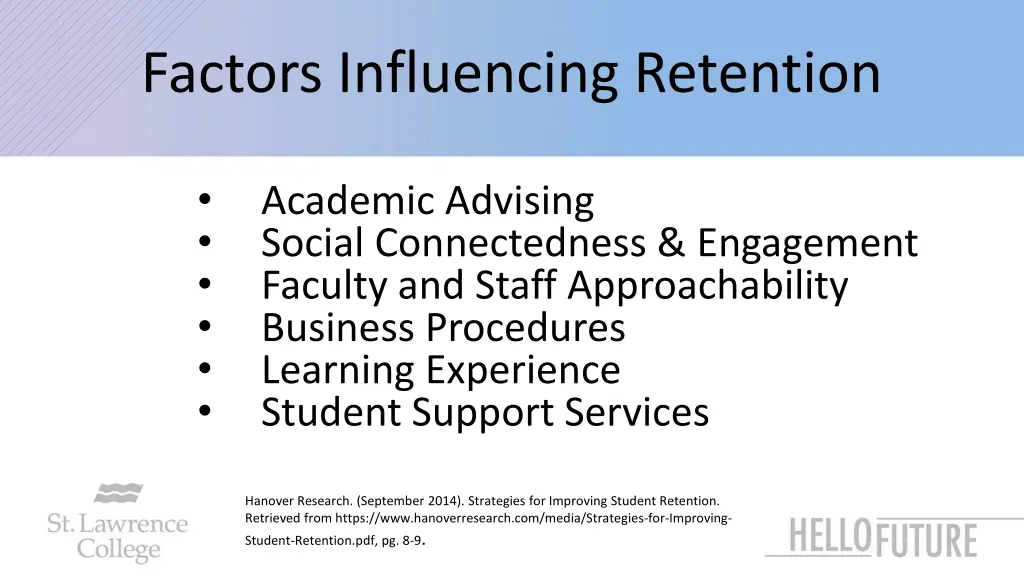 factors influencing retention