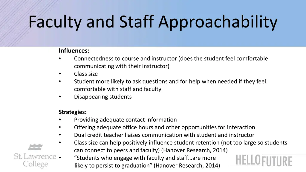 faculty and staff approachability