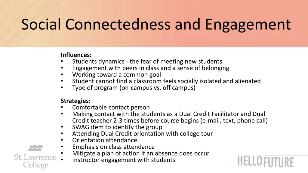 social connectedness and engagement