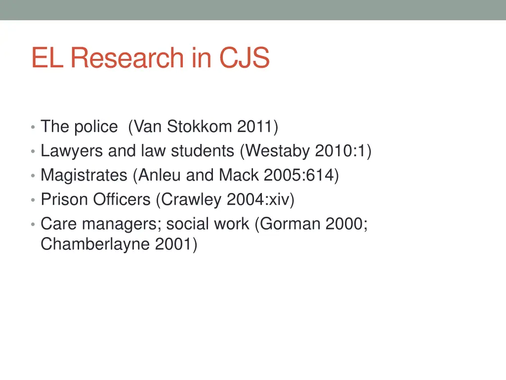 el research in cjs