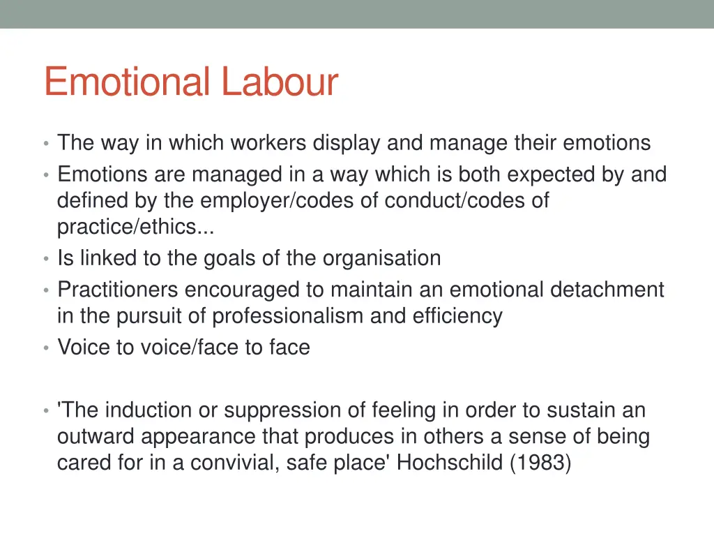 emotional labour