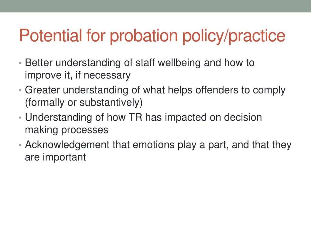 potential for probation policy practice