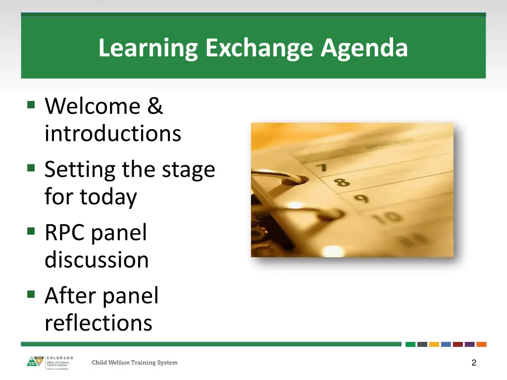 learning exchange agenda