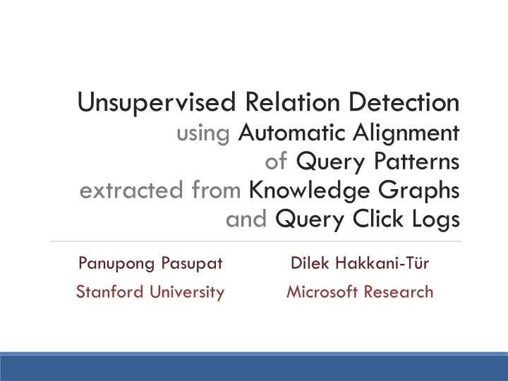 unsupervised relation detection using automatic