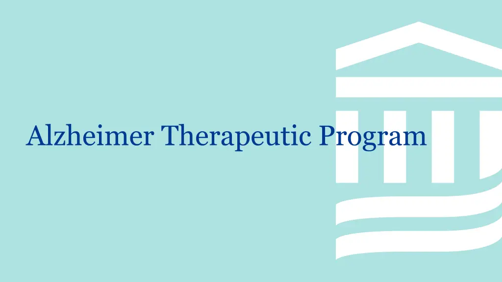 alzheimer therapeutic program