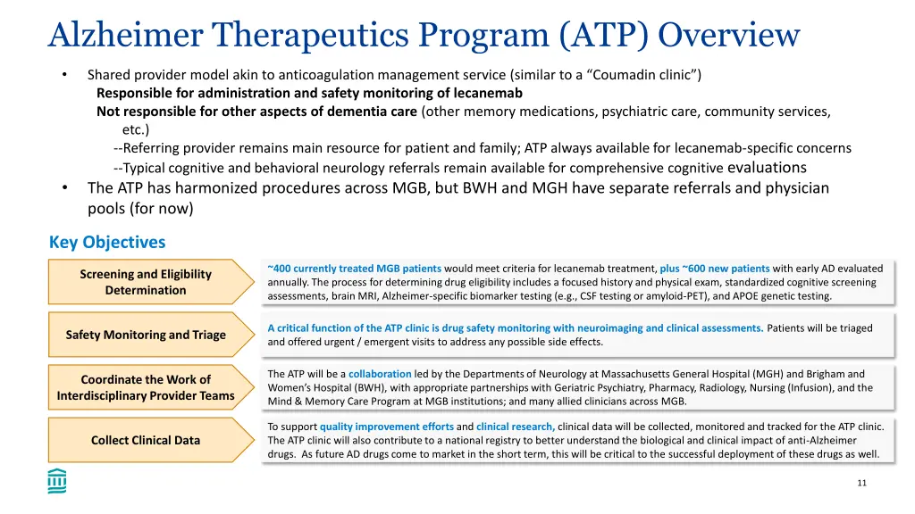 alzheimer therapeutics program atp overview