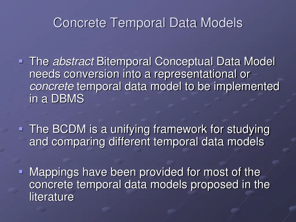 concrete temporal data models