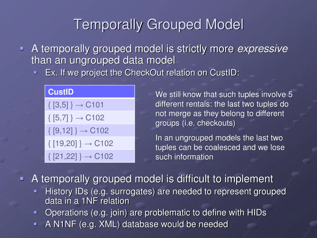 temporally grouped model 1