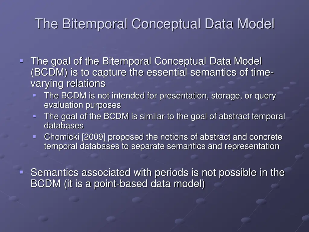 the bitemporal conceptual data model