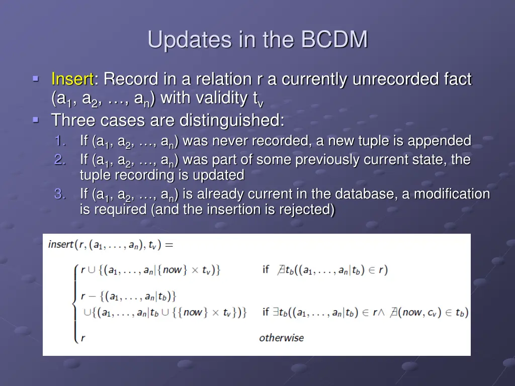 updates in the bcdm 1