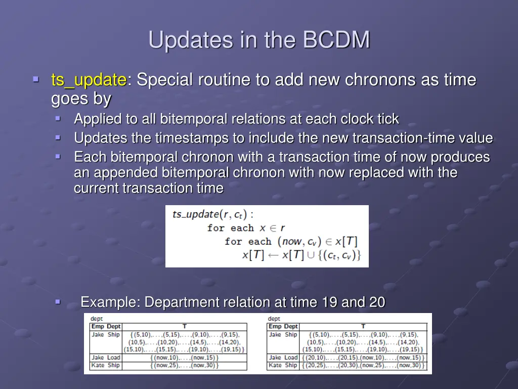 updates in the bcdm 2