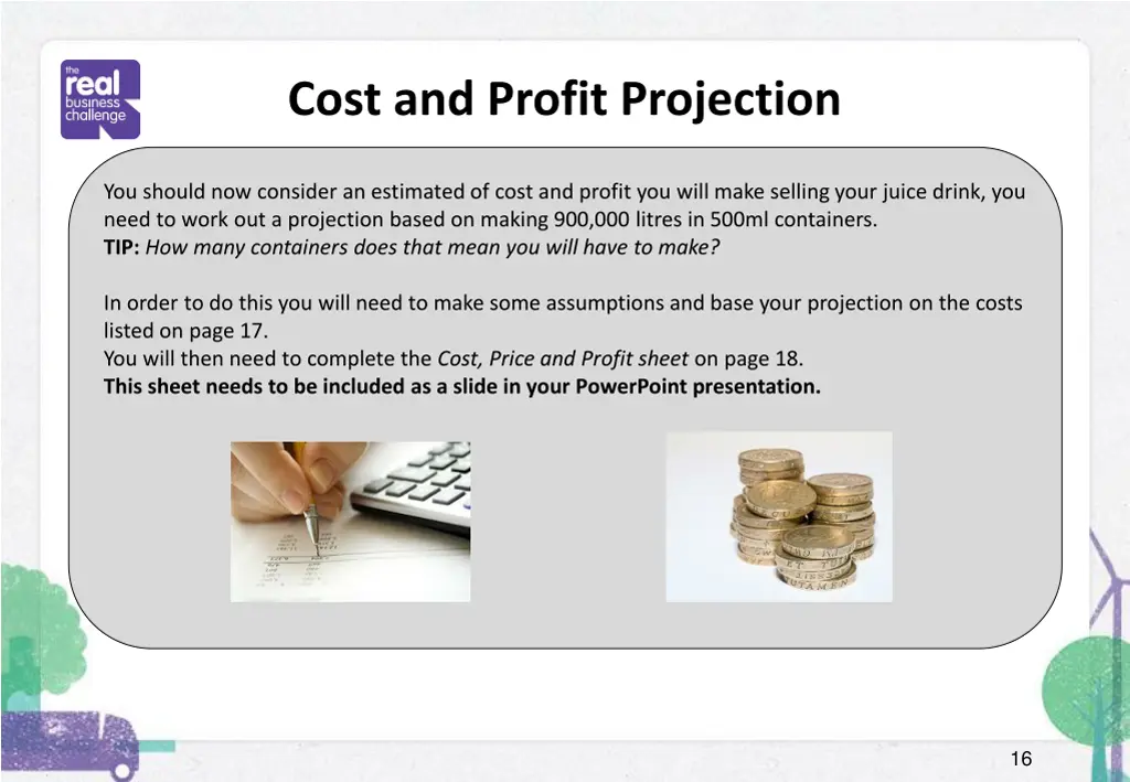 cost and profit projection