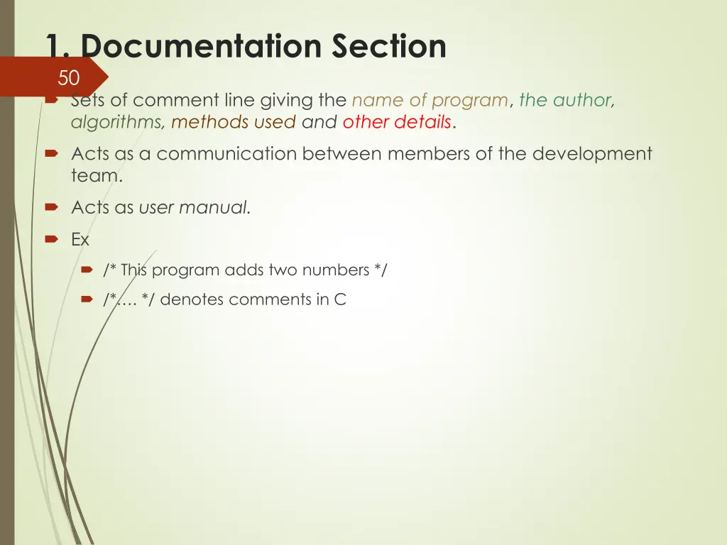 1 documentation section 50