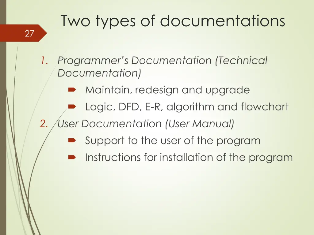 two types of documentations