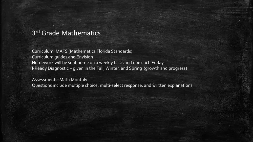 3 rd grade mathematics