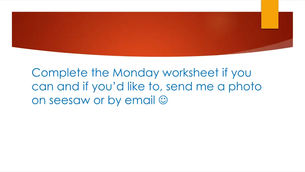 complete the monday worksheet